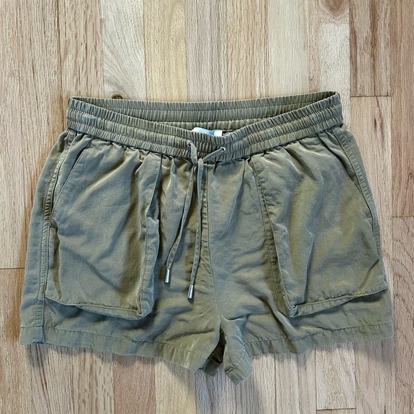 REISS isador drawstring short pull on tencel khaki safari size 6 US - Picture 5 of 12